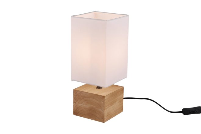 Trio lighting woody bordslampa 12x12cm e14 trä/ vit -
