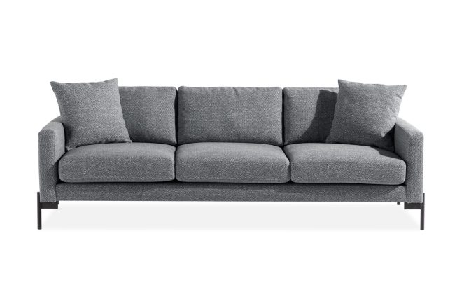 3-sits soffa ljuvlig med prydnadskuddar - mörkgrå