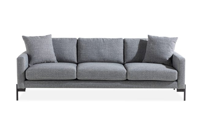 3-sits soffa ljuvlig med prydnadskuddar - grå