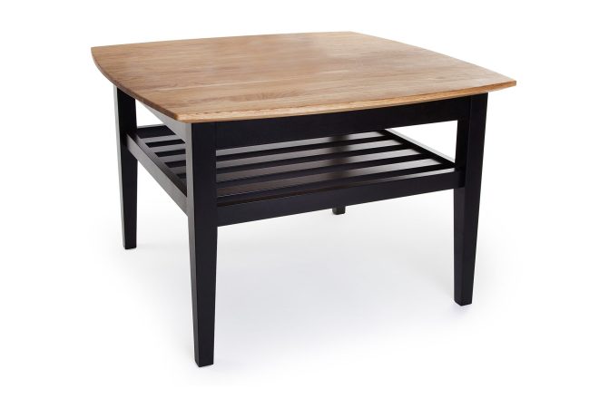 Soffbord chicago 80 cm med förvaring hylla ek/svart - ek/svart
