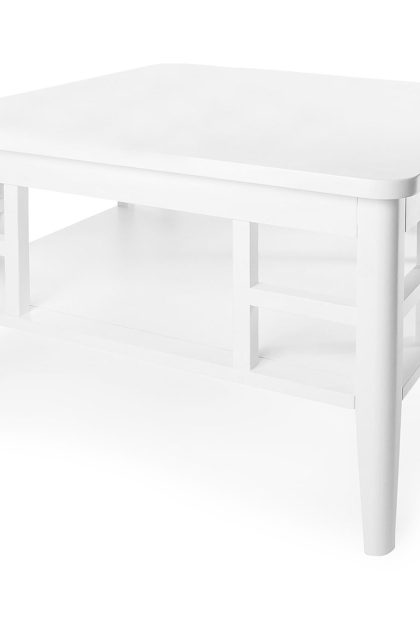 Soffbord piteå 80 cm med förvaring hylla vit - vit