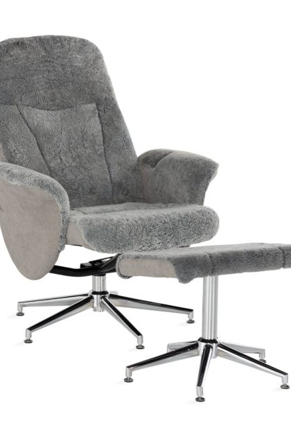 Fårskinnsrecliner rossas - mörkgrå