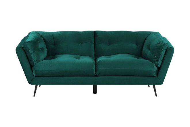 3-sits soffa evenes - sammet/grön
