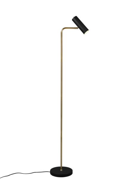 Trio lighting marley golvlampa gu10 mattmässing/ mattsvart -