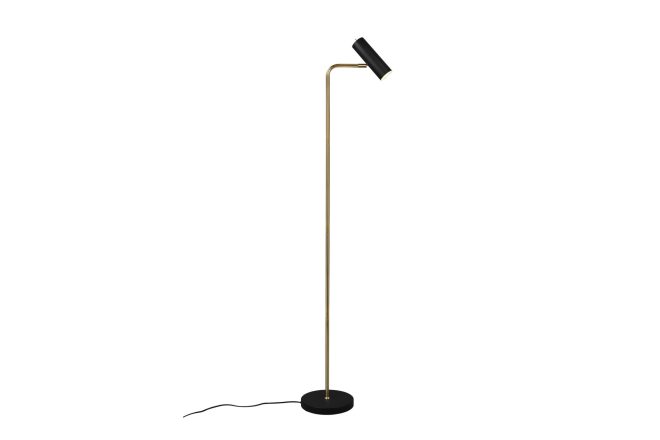 Trio lighting marley golvlampa gu10 mattmässing/ mattsvart -