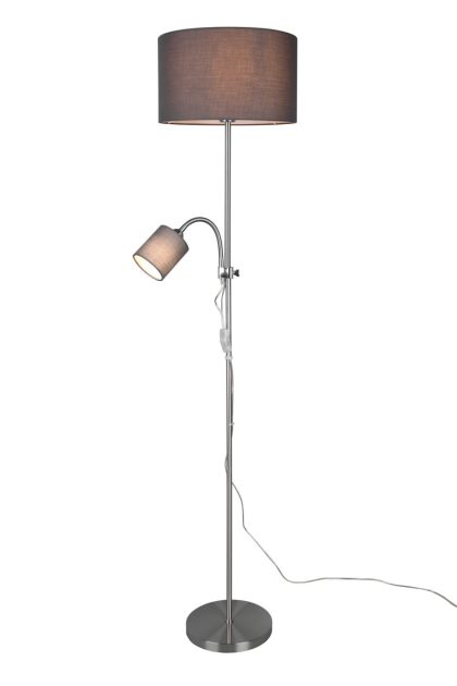 Trio lighting owen golvlampa e27+e14 grå -