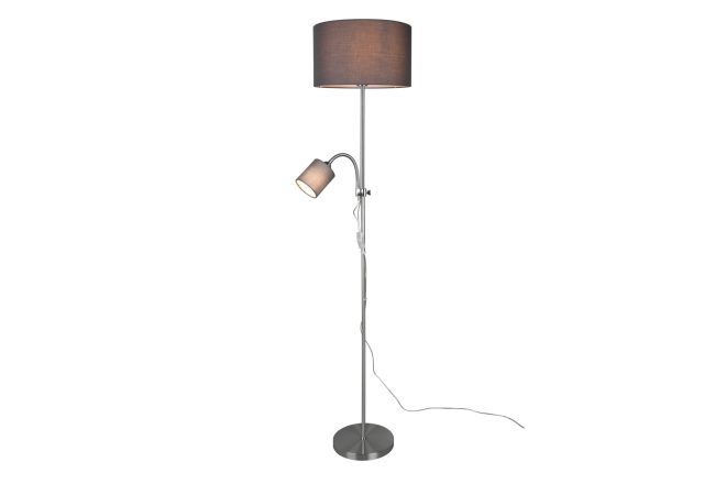 Trio lighting owen golvlampa e27+e14 grå -