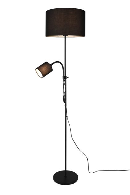 Trio lighting owen golvlampa e27+e14 svart -