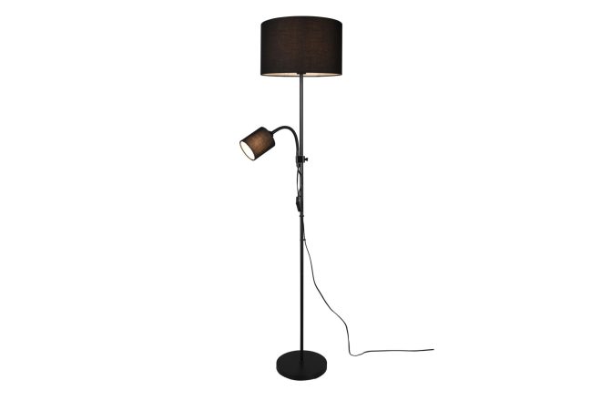 Trio lighting owen golvlampa e27+e14 svart -