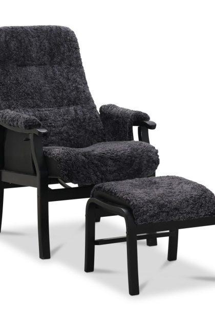 Reclinerfåtölj cardell - läder/mörkgrå