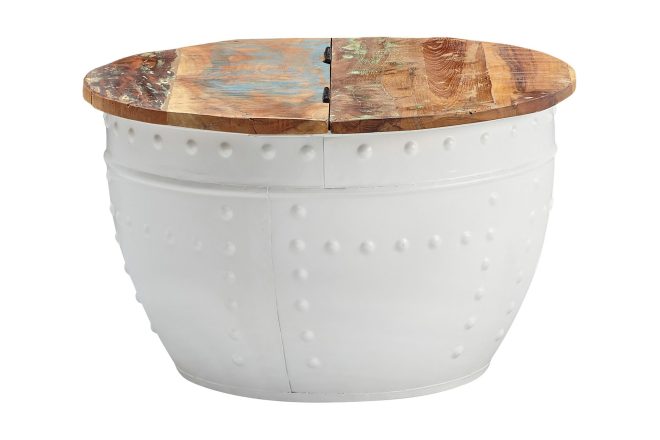 Soffbord clanton 60 cm runt - brun/vit