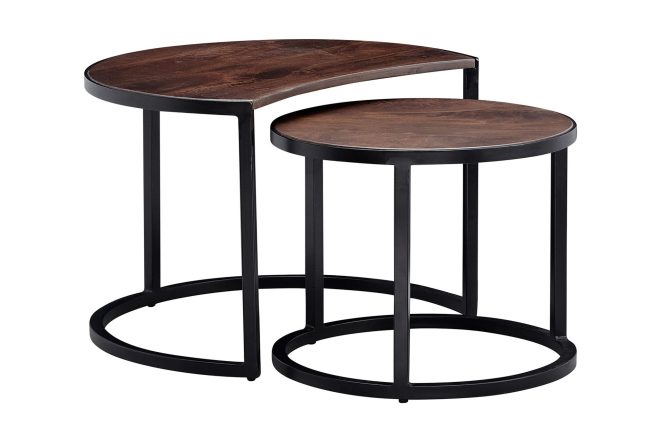 Satsbord clanton 60 cm runt - teak/svart
