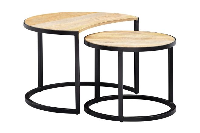 Satsbord clanton 60 cm runt - brun/svart