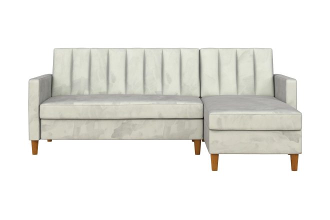 3-sits divanbäddsoffa celine sammet/ljusgrå - dorel home