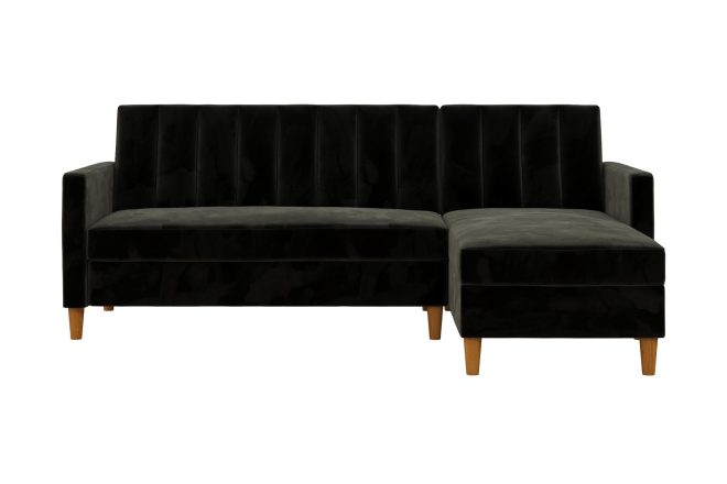 3-sits divanbäddsoffa celine sammet/svart - dorel home