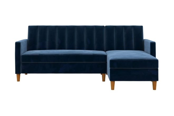 3-sits divanbäddsoffa celine sammet/marinblå - dorel home