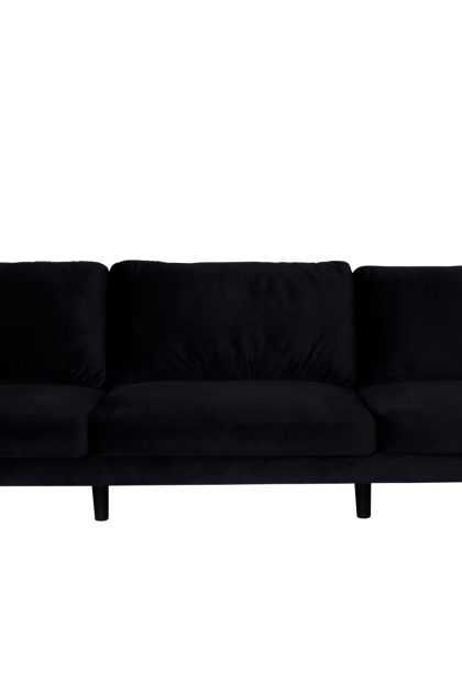 Zoom 3-sits soffa sammet - svart