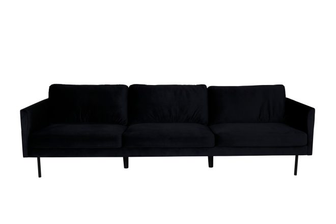 Zoom 3-sits soffa sammet - svart