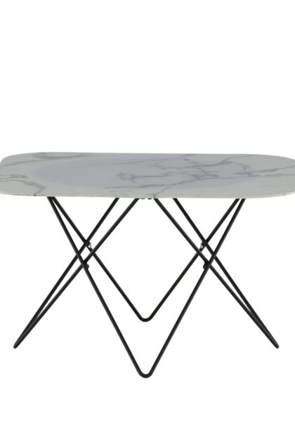 Tristar soffbord 80 cm - marmor/vit/svart