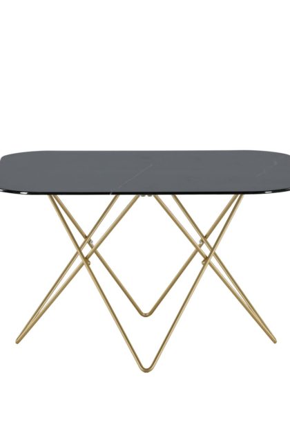 Tristar soffbord 80 cm - marmor/svart/mässing