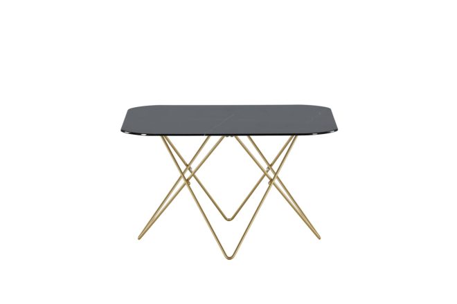 Tristar soffbord 80 cm - marmor/svart/mässing