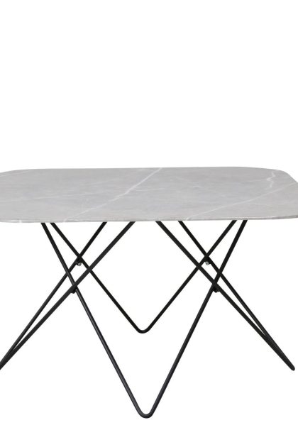 Tristar soffbord 80 cm - marmor/grå/svart