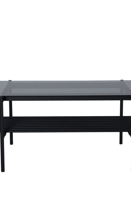 Von staf soffbord 120 cm - glas/svart