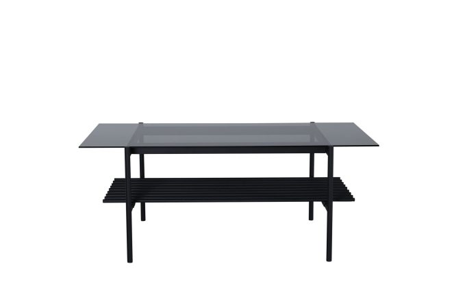 Von staf soffbord 120 cm - glas/svart
