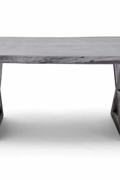 Soffbord pomaire 110 cm ben x-form - grå/silver