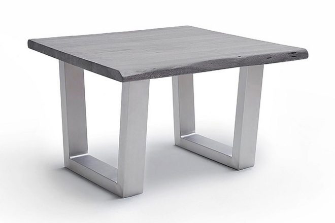 Soffbord pomaire 75 cm ben t-form - grå/silver