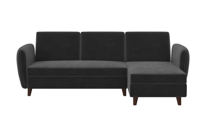 3-sits divanbäddsoffa perry ställbar sammet/grå/trä - novogratz