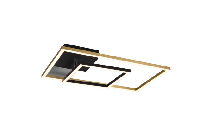 Trio lighting padella led plafond svart/ mattmässing -