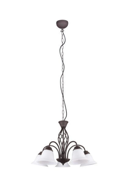 Trio lighting rostica ljuskrona 5l e27 rustik -