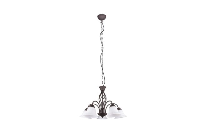 Trio lighting rostica ljuskrona 5l e27 rustik -