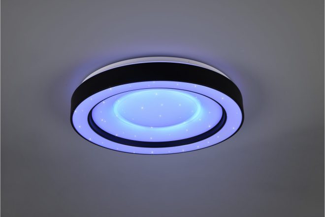 Trio lighting arco led plafond mattsvart starlight rgbw -