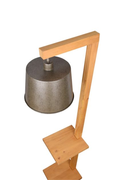 Trio lighting rodrigo golvlampa e27 antikstål/ trä -