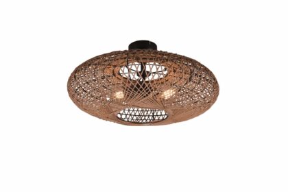 Trio lighting hedda plafond 2l e27 mattsvart/ sisal -