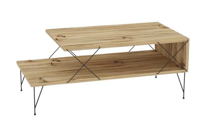 Soffbord jaennis 100 cm - natur/svart