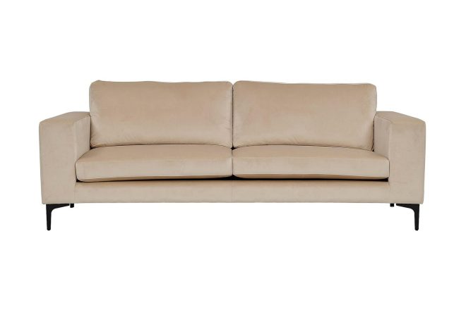 Johana 3-sits sammetssoffa - beige