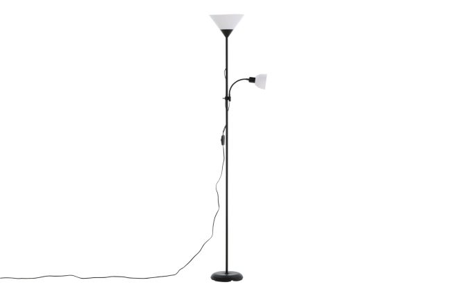 Bagasi golvlampa - svart/vit