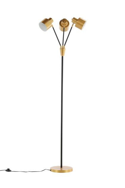 Vifta golvlampa 3 lampor 33 cm - svart/mässing