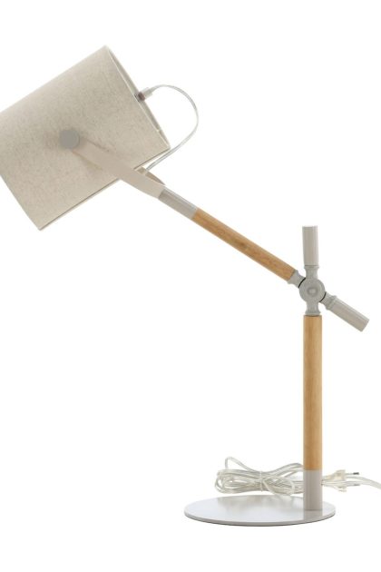 Dennis bordslampa - beige/natur /vit