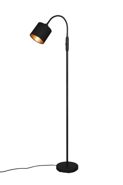 Trio lighting tommy golvlampa 1l e14 mattsvart/ guld -