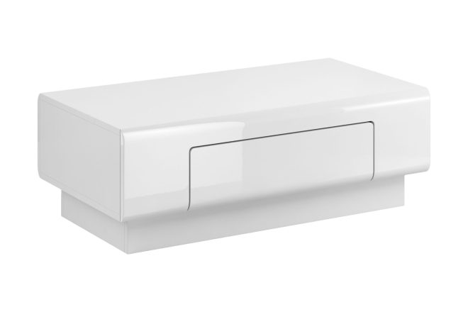 Soffbord torrao 110 cm med förvaring hylla + låda - vit
