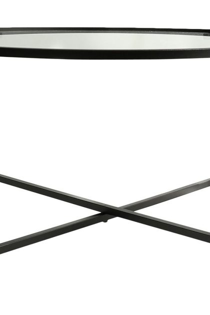 Soffbord fyste 83 cm runt - svart/glas