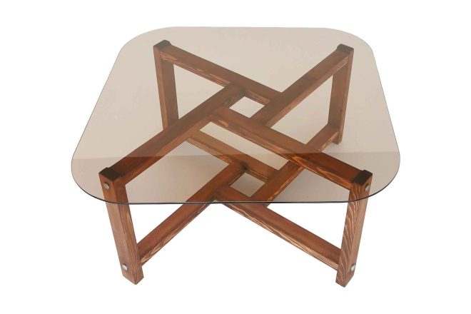 Soffbord hogeland 80 cm runt - natur/glas