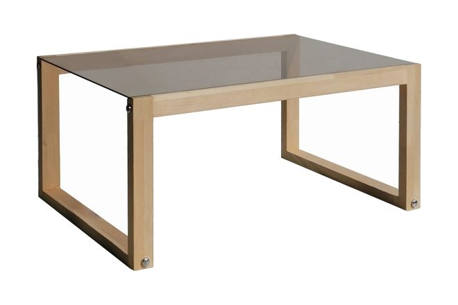 Soffbord mockba 85 cm - ljus natur/glas