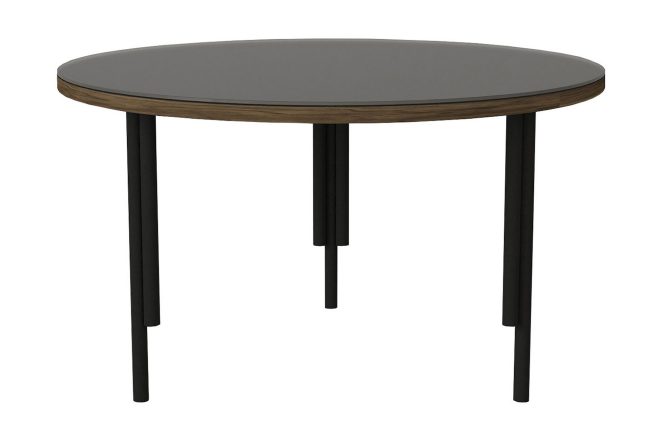 Soffbord ternaard 37 cm runt - valnöt/antracit