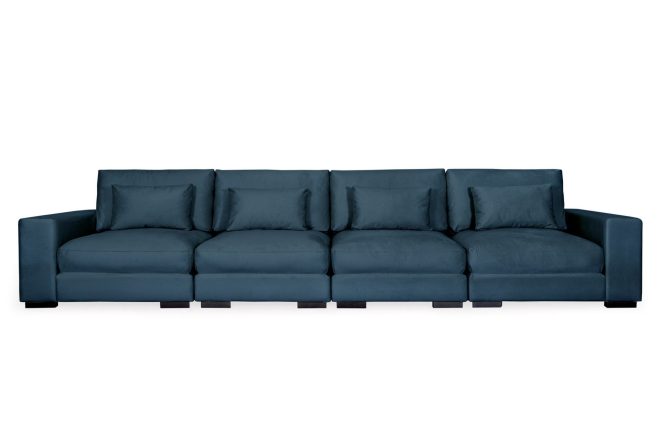 4-sits soffa columbus sammet - blå