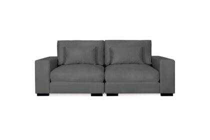 2-sits soffa columbus sammet - mörkgrå